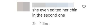 Fans accused the reality star of editing the photos in the comments section.