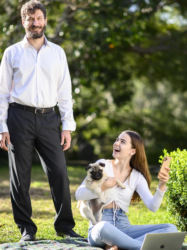 Professor Ciarrochi with his daughter Grace. Picture: Darren Leigh Roberts