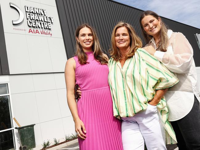 Anita (centre) and daughters Daniella and Chelsea at the Dany Frawley Centre.