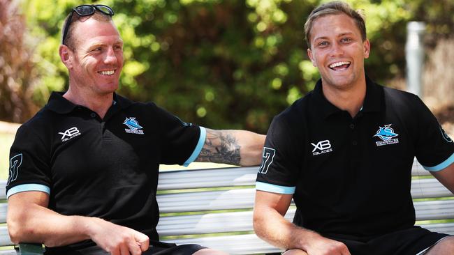 Former Westies Luke Lewis and Matt Moylan. Photo: Phil Hillyard