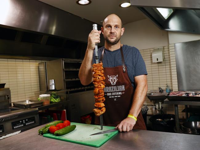 Brazilian Barbecue Catering owner Russell Radcliffe says business conditions are the toughest he's seen in his nine years of operation. Picture: Richard Dobson