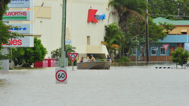 Barolin Street was almost unrecognisable during the 2013 floods which inundating low laying areas, homes and businesses. Photo: Max Fleet/NewsMail