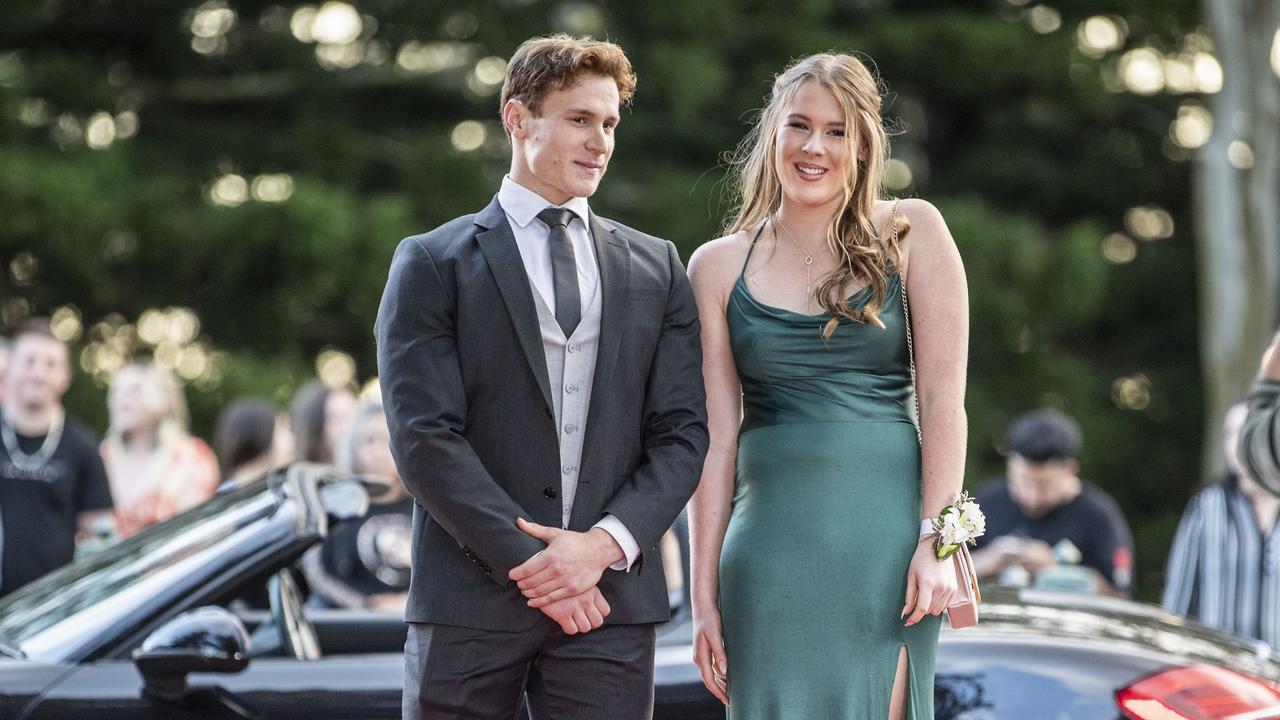 Joseph Gellatly and Sophie Dore. Toowoomba State High School formal at Picnic Point. Friday, September 9, 2022. Picture: Nev Madsen.