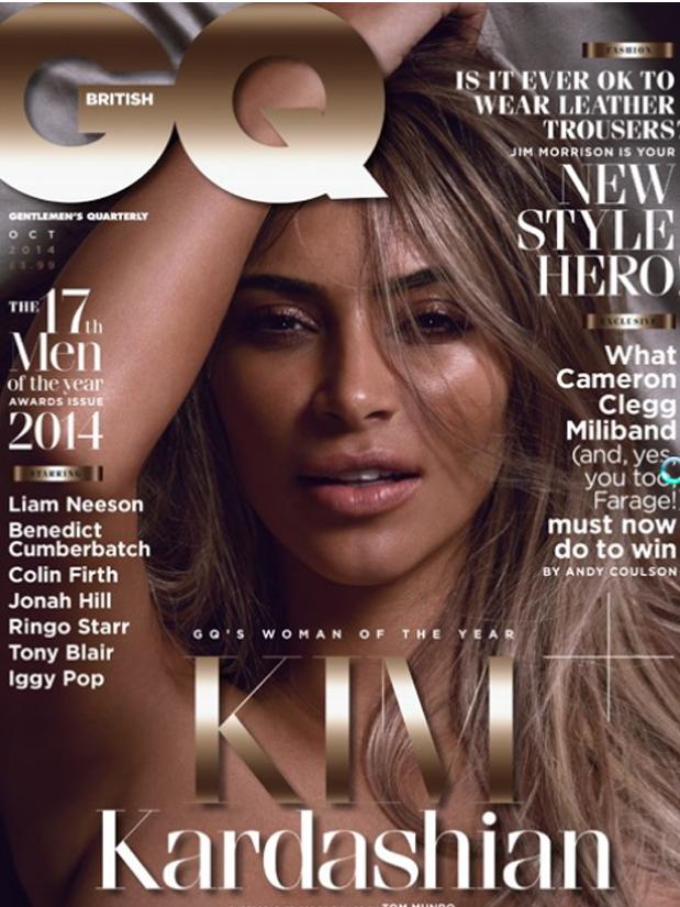 Kandid Kim ... British GQ’s latest cover featuring reality television star Kim Kardashian in the nude. Picture: Supplied