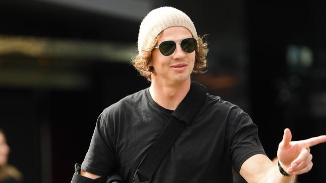 Fyfe arrives to speak to the media on Tuesday morning. Pic: Getty Images