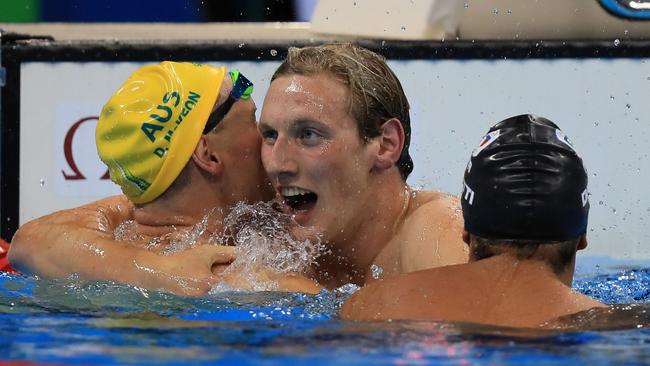 Mack Horton in the final of the Men’s 400m Freestyle. Picture: Alex Coppel