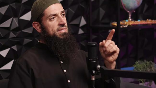 Sydney-based Islamic cleric Wissam Haddad, also known as Abu Ousayd, in a screen grab taken from Ousayd's social media. Picture: YouTube / MUSLIM UNAPOLOGETIC