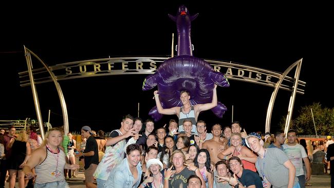 School leavers celebrate during Australian 'schoolies' celebrations following the end of the year 12 exams. Picture: Bradley Kanaris/Getty Images