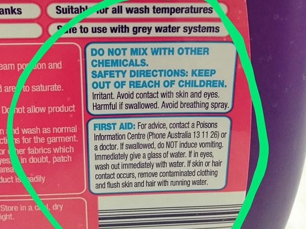 Aldi shopper issues urgent warning about $1.25 stain remover. Picture: Facebook / Aldi Mums