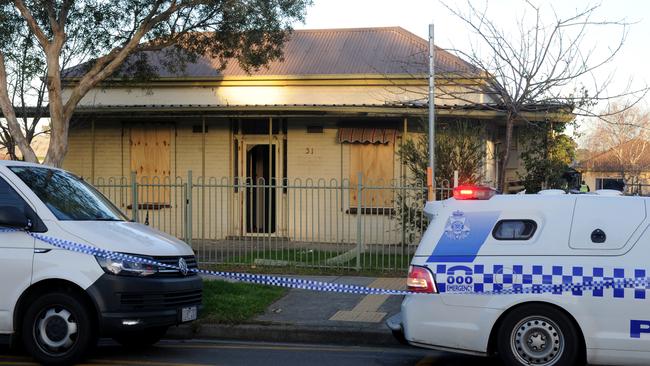 The scene of the fatal stabbing at 31 Pickett St, Dandenong. Picture: Andrew Henshaw