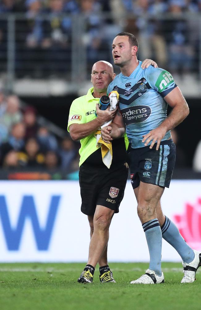 Cordner asked trainers why he had been sin-binned following his concussion. Picture: Brett Costello