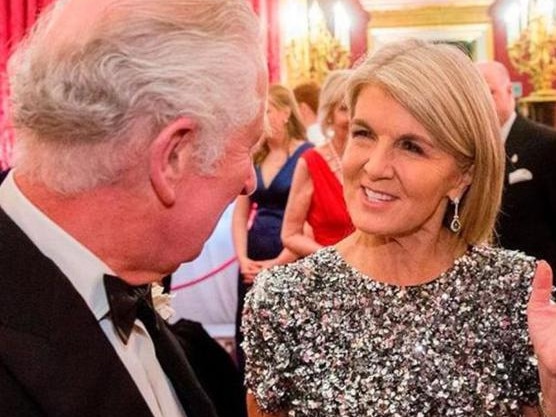 Former Australian foreign minister Julie Bishop has joined Prince Charles for a gala dinner at one of the royal family’s palaces in London this week. Image: Instagram