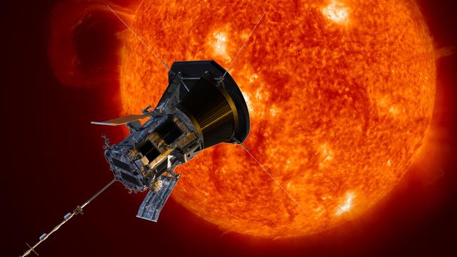 NASA’s Parker Solar Probe “is in good health and operating normally” ahead of its flight around the sun on Christmas Eve, the agency announced. Picture: NASA