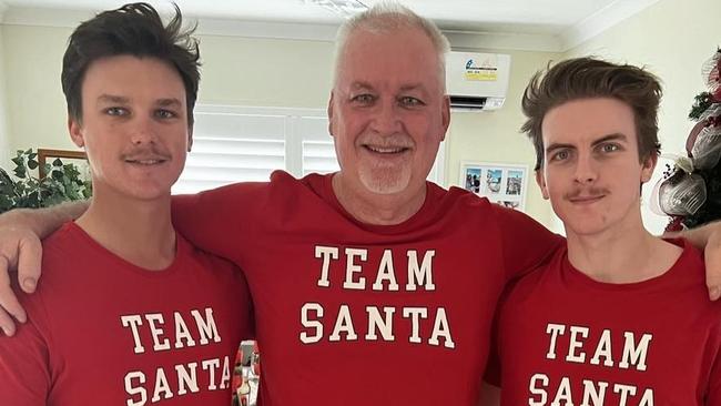 Cooper's father Gavin (middle), a General Manager of Community and Environment at Bundaberg Regional Council, was "shattered" by the loss of Cooper, pictured here also with his "best mate" brother Harrison (left).