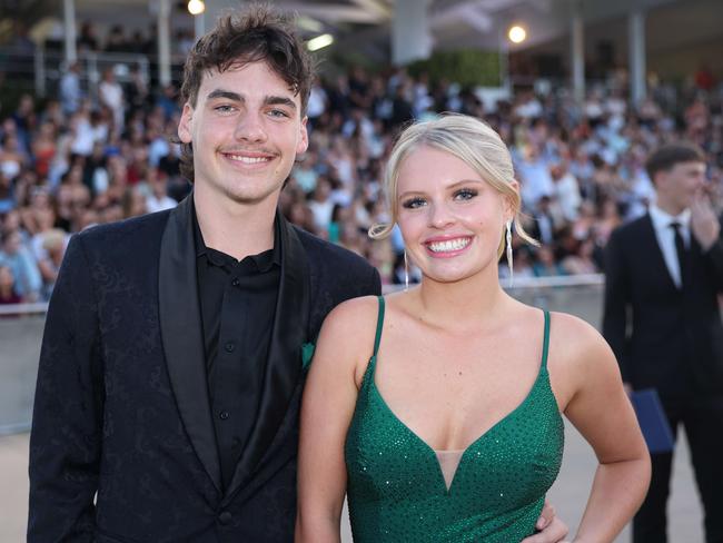 Zeke Davies and Elle Kaperonis at the Southport State High School Formal at SeaWorld. Picture, Portia Large.