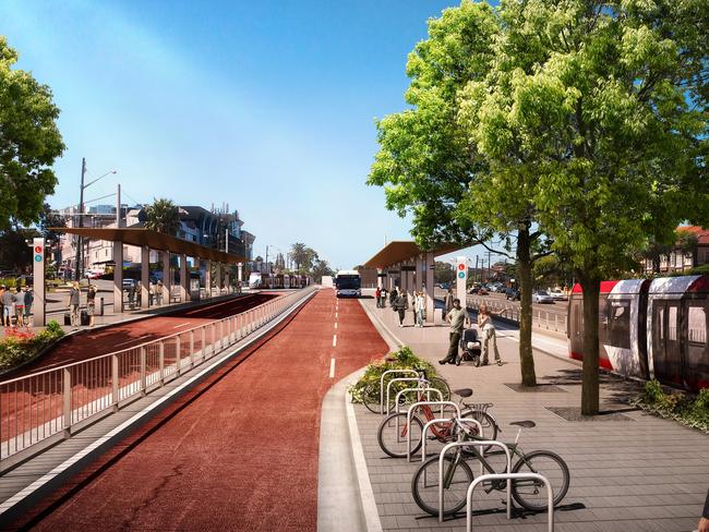 CBD and South East Light Rail — artist’s impression of the Kingsford terminus.