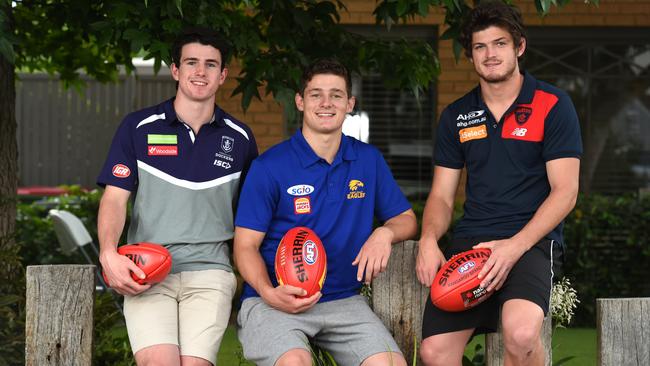 Three Brayshaw brothers — Andrew, Hamish and Angus — are now in the AFL. Picture: David Smith