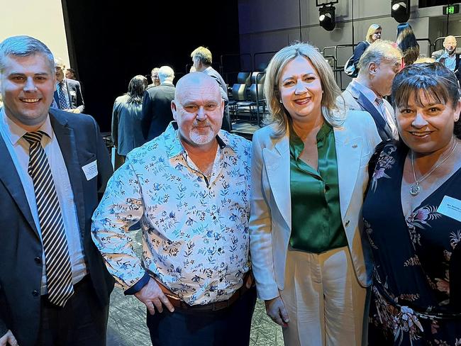 Mark Ryan, Brett and Belinda Beasley with Annastacia Palaszczuk at the 2022 Cabinet Christmas reception