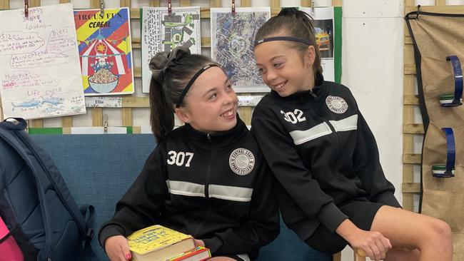 Ava Lee, 11, and her sister Ivy, 9, go to Central Coast Sports College at Kariong, which has been the fastest growing school in the region from 2018-2022. Picture: NewsLocal