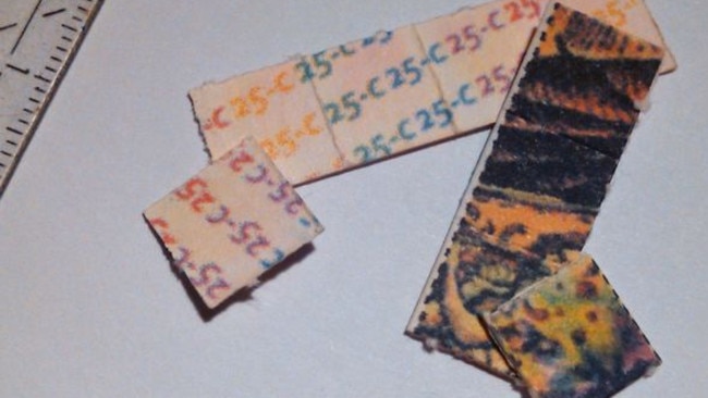 NBOMe can be found in tabs of blotting paper like this. Picture: Heisenburg/Wikipedia