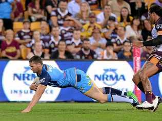 FLYING DON: Gold Coast Titans' winger Anthony Don flew in for the opening four-pointer against Brisbane Broncos last week and is recovering well from an early season injury. Picture: Bradley Kanaris