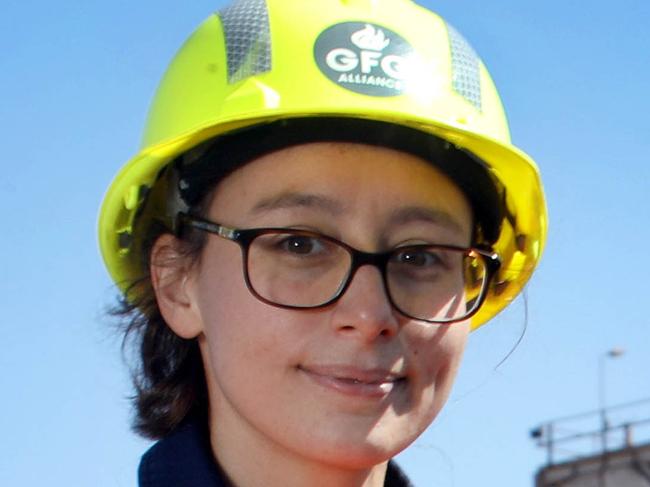 Economic Summit preview 14-15-16th of Feb Pt Augusta. Victoria McCarron testing ground water in one of the many bore sights, as part of her job working for SIMEC Mining, keeping a close watch on environmental issues. 15 February 2024. Picture Dean Martin