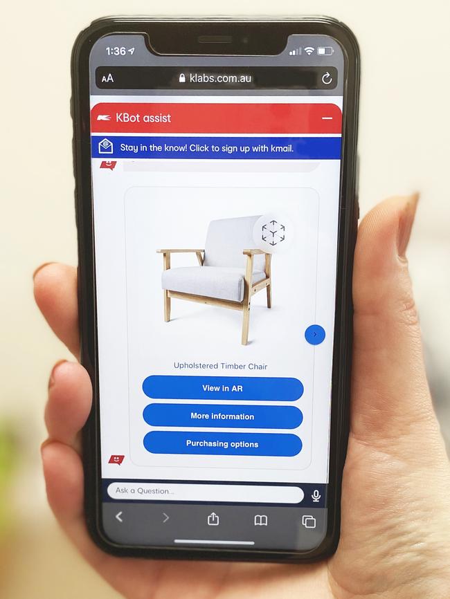 Kmart’s KBot assist chat experience.