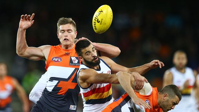 Wayne Milera in the thick of the action in Canberra. Picture: Mark Nolan/Getty Images