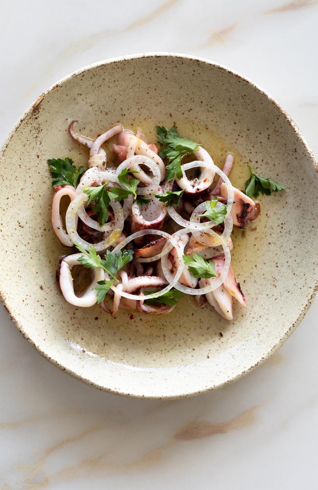 Wood-fired calamari at Market Bistro, Maroochydore