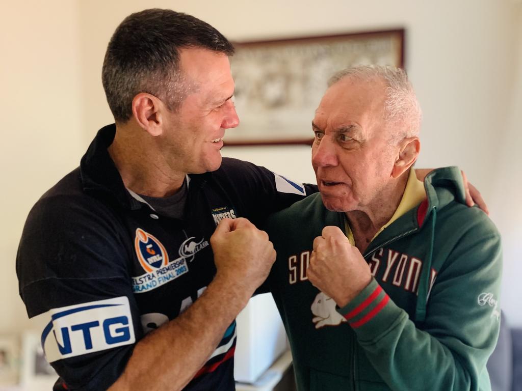 John and Scott Sattler face off before the 2021 grand final.