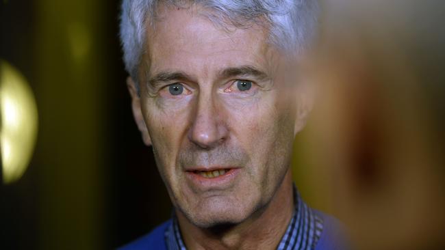 Anthony Foster, whose two of three daughters were sexually assaulted in the 1980s by a paedophile priest, leaves the Quirinale hotel in Rome on March 1, 2016, after Vatican finance chief Cardinal George Pell gave evidence via video-link to Australia's Royal Commission into Institutional Responses to Child Sexual Abuse in Sydney for a second of three days. Pell insisted he has the "full backing" of Pope Francis as he told an inquiry that abuse claims against Australia's most notorious paedophile priest were not "of much interest" to him. AFP PHOTO / FILIPPO MONTEFORTE