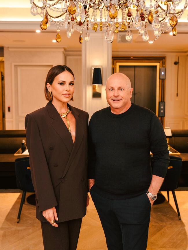 Melbourne restaurateur Chris Lucas (R) and wife Sarah (L). Picture: Jack Henry