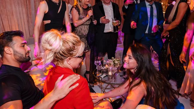 Britney had a costume change for the afterparty, where she sat with her new husband and chatted away with Selena Gomez. Picture: Kevin Ostajewski/Shutterstock/MEDIA MODE