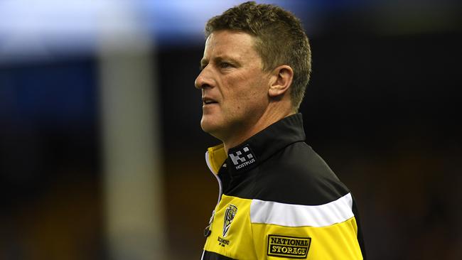 Damien Hardwick before the match against North Melbourne which changed Richmond’s fortunes.