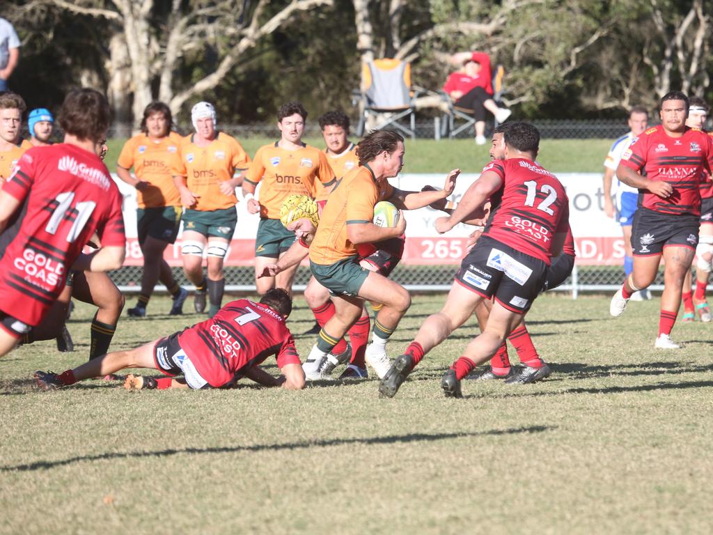 GCDRU grand final rematch, round 9. Surfers Paradise Dolphins v Griffith Uni Colleges Knights. June 8 2024, picture: Richard Gosling