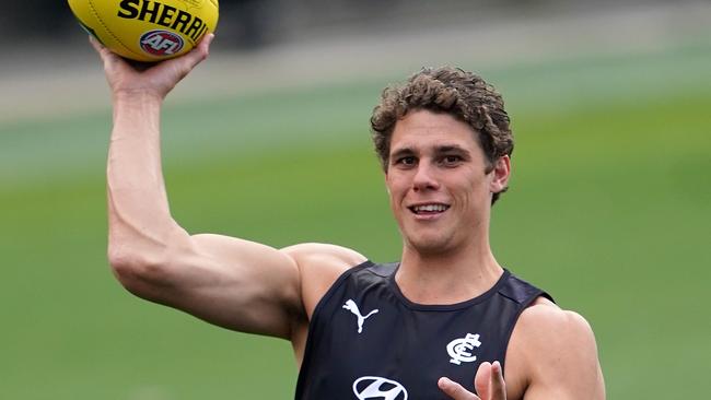 The Blues could be without Charlie Curnow for the first half of the season. Picture: AAP