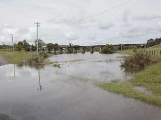 Floods in North Lismore across from the Showground. Picture: Mireille Merlet-Shaw