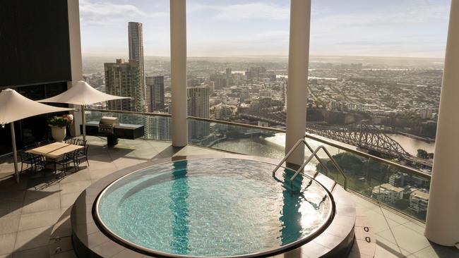 The plunge pool in the penthouse in Riparian Plaza. Image supplied.