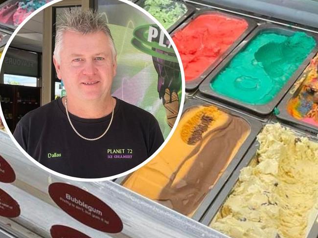 Dallas Harch is the owner of Planet 72 Ice Creamery in Hervey Bay.