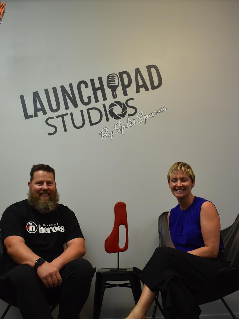 Homemade Heroes co-founder and director Jarryd Townson and Whitsunday MP Amanda Camm at the launch at Split Spaces. Picture: Tara Miko