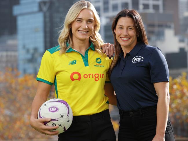 Diamonds captain Liz Watson and Fox commentator Madi Browne to go with a story launching Fox Sports exclusive coverage of the netball World Cup.                     Picture: David Caird