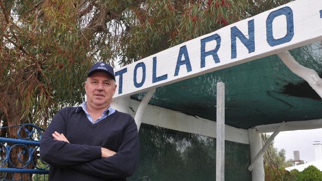 Wool grower Robert McBride on his Tolarno Station, on the Darling River. Picture: James Wagstaff