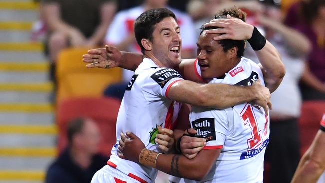 Ben Hunt starred for the Dragons against his old club. (AAP Image/Darren England)