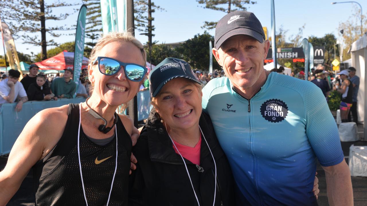 Helen Greenfield, Ruth D'Hennin and Kim Alexander at the 2022 Sunshine Coast Marathon and Community Run Festival.