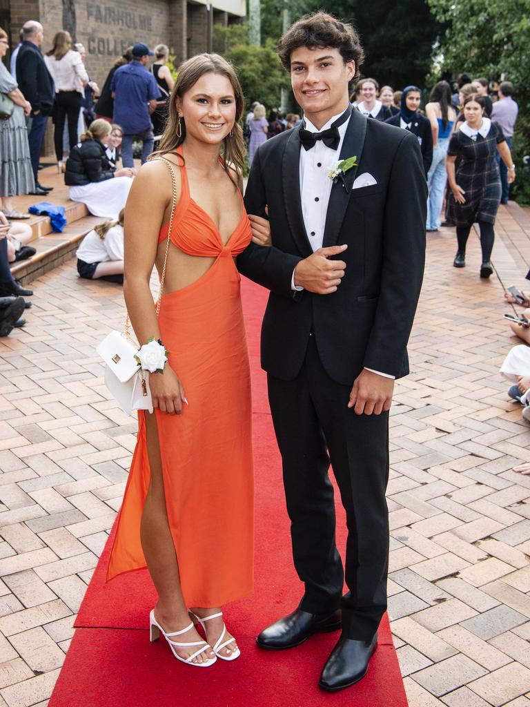 Emerson Hamblin and Clancy McCosker at Fairholme College formal, Wednesday, March 29, 2023. Picture: Kevin Farmer