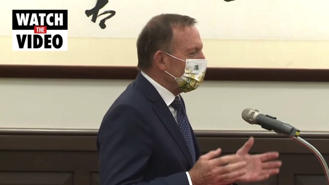 Tony Abbott addresses Taiwan president in Taipei