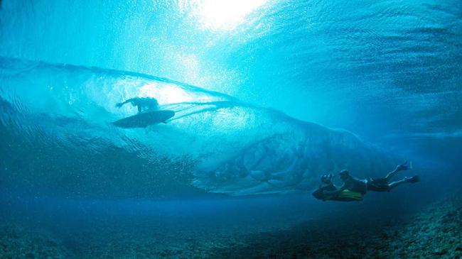 Still from A Deeper Shade of Blue, by Jack McCoy, who is pictured with the underwater camera. Picture: Contributed