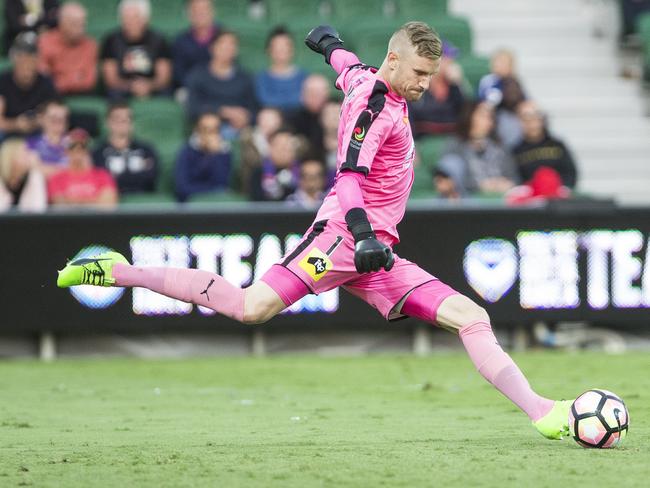 A rare photo of Andrew Redmayne in action for Sydney FC this season. Picture: AAP Image/Travis Anderson