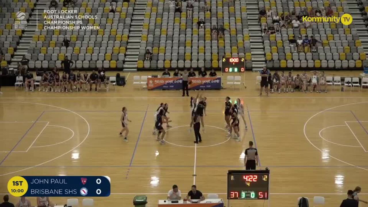 Replay: John Paul College v Brisbane State High (Women Champ)  - 2024 Basketball Australia Schools Championships Day 2