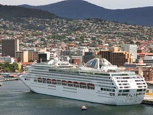 The Sun Princess docked at Macquarie Wharf.